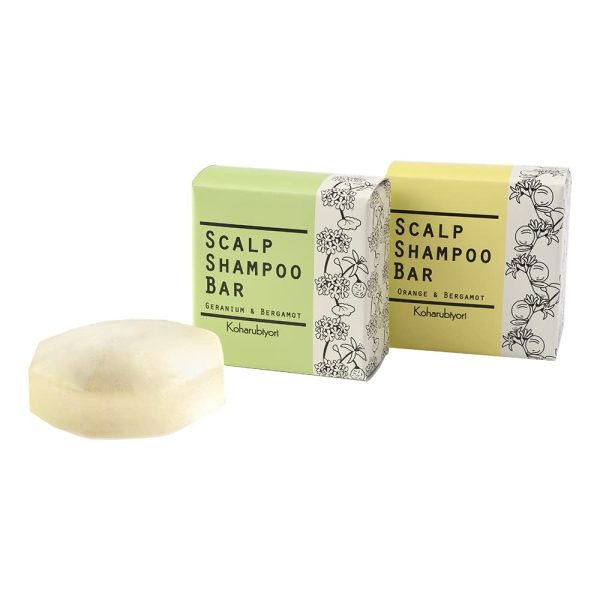 Koharubiyori Shampoo & Treatment in Non-Silicone Solid Shampoo Bar (Orange, Bergamot, Geranium & Bergamot Set of 2) For Sale