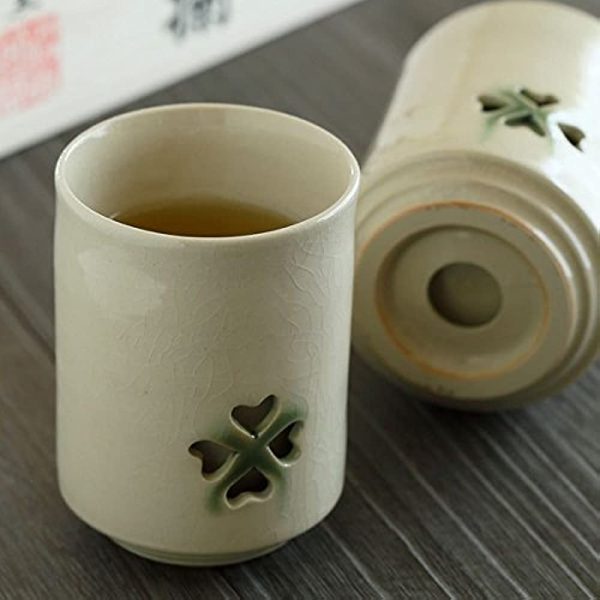 Ohori Soma Ware Matsunaga Kiln in Wooden Box, Double Breasted Tea Cup (Ivory) Online Hot Sale - Image 3