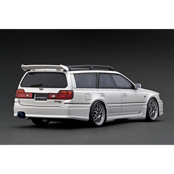 ignition model 1 18 Nissan STAGEA 260RS (WGNC34), Pearl White, Finished Product Fashion - Image 3