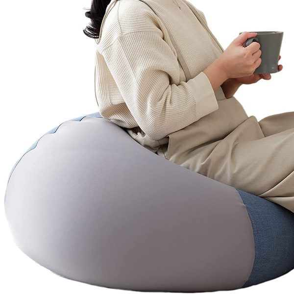 Doshisha EBSR-50GY 2-way Bead Cushion, Sofa, Round, Large, Gray, Width 19.7 x Depth 19.7 x Height 21.7 inches (50 x 50 x 55 cm), Fits Body For Sale