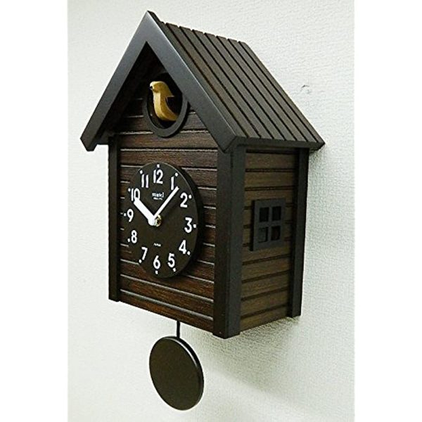 Suntel SQ04-AN Wall Clock, Antique Brown, 15.9 x 9.4 x 5.5 inches (405 x 240 x 140 mm), Made in Japan, Handmade Dove Watch, Antique Brown For Cheap - Image 2