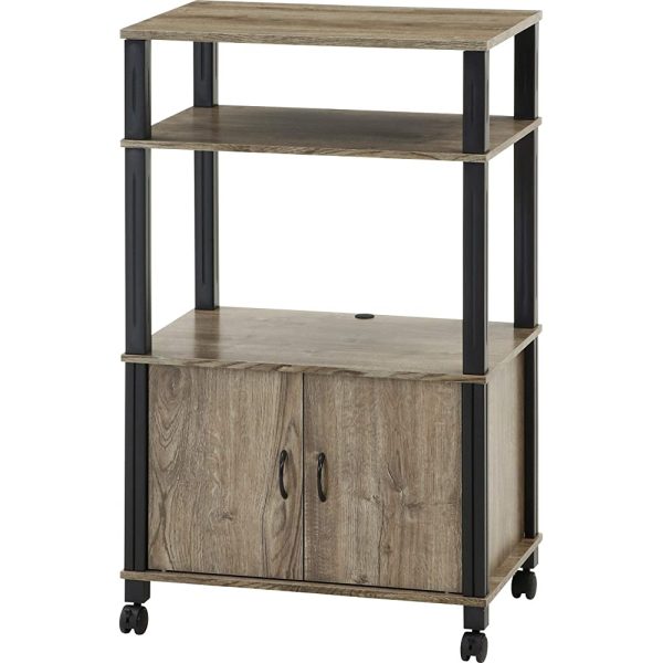 Fuji Boeki 99905 Multi-Wagon Shelf, Kitchen Wagon, Width 23.5 inches (59.7 cm), Natural, Black, Easy Assembly, w  Casters For Cheap