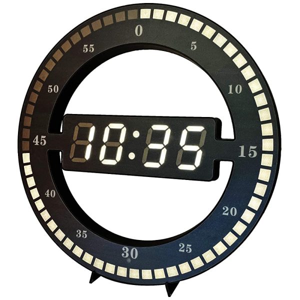 VANGOOD LED Digital Clock, Wall Clock, Table Clock, Automatic Brightness Adjustment, 12H 24H Time Display Mode, Round, Stylish For Cheap