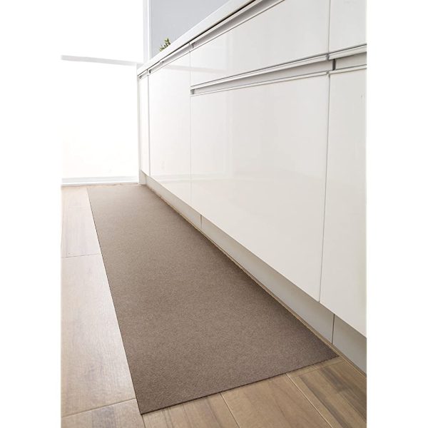 Sanko KP-21 Kitchen Mat, Water Repellent, Deodorizing, Washable, Non-Slip, Long, 17.7 x 70.9 inches (45 x 180 cm), Brown, Just Place to Stick Sale