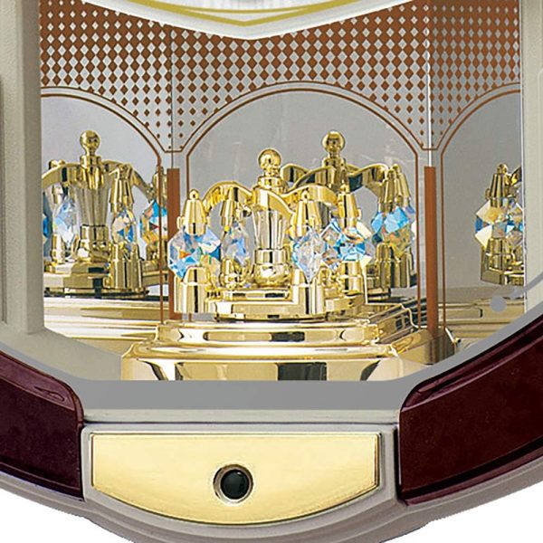 Seiko Clock RE581B Radio Wave Analog Karakuri Dark Brown Marble Pattern 18.3 x 15.2 x 3.9 inches (465 x 384 x 101 mm) Sale - Image 4