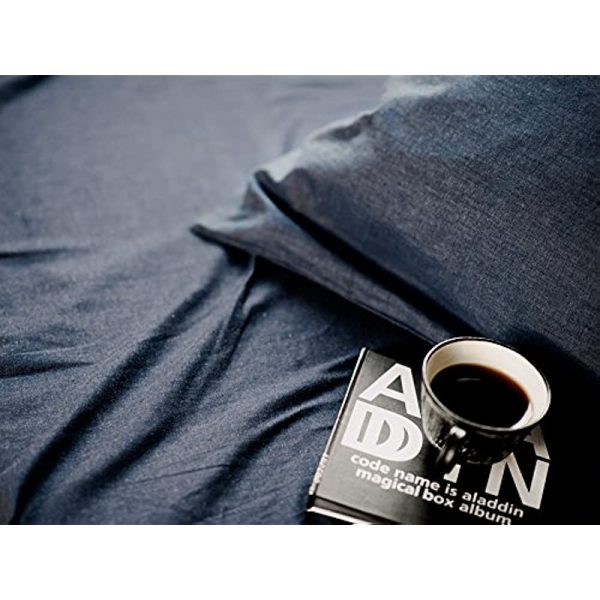 [Fab The Home fabuzaho-mu] Solid Denim Duvet Cover Single (150x210 cm) Light Denim Navy konfo-ta-kaba- Small fh121855 – 310 on Sale - Image 2