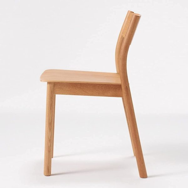 MUJI 76606475 Oak Wood Dining Chair, R Width 19.3 x Depth 18.7 x Height 29.7 inches (49 x 47.5 x 75.5 cm) Online Hot Sale - Image 3